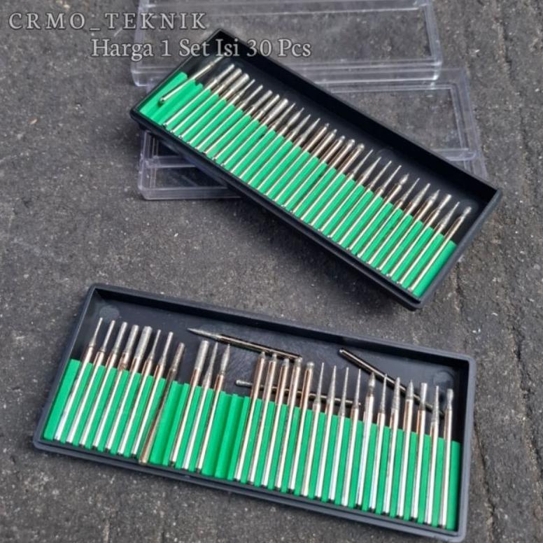 Mata Bor Intan Tuner Set 30 Pcs Grafik Ukir Mini Grinder Mata Bor Intan Mini Set Diamond Burr Bit Se