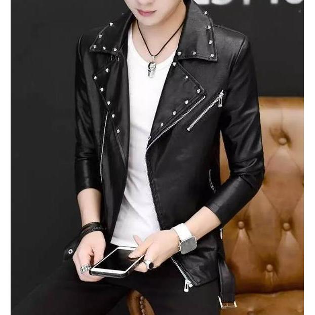 EXCLUSIVE Jaket kulit serong ramones korea terbaru