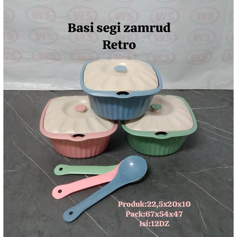 6 pcs Wadah Sayur Basi Set Prasmanan + Sendok Tutup Set Wadah Sayur Mangkok Sayur Baskom sayur Basi 