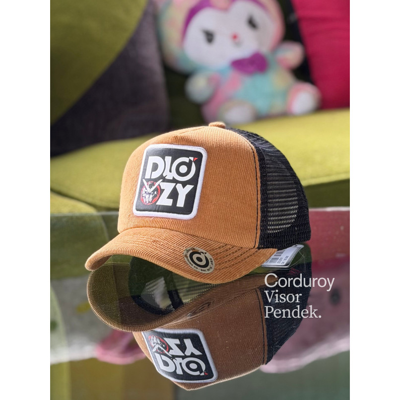 Topi Pria Dewasa DLOOZY Truker Hat Jaring Corduroy Distro Original Mocca Hitam DLZTC-CCH