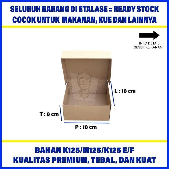 Cake Box / Kardus Karton Box Kue Polos Uk 18x18x8