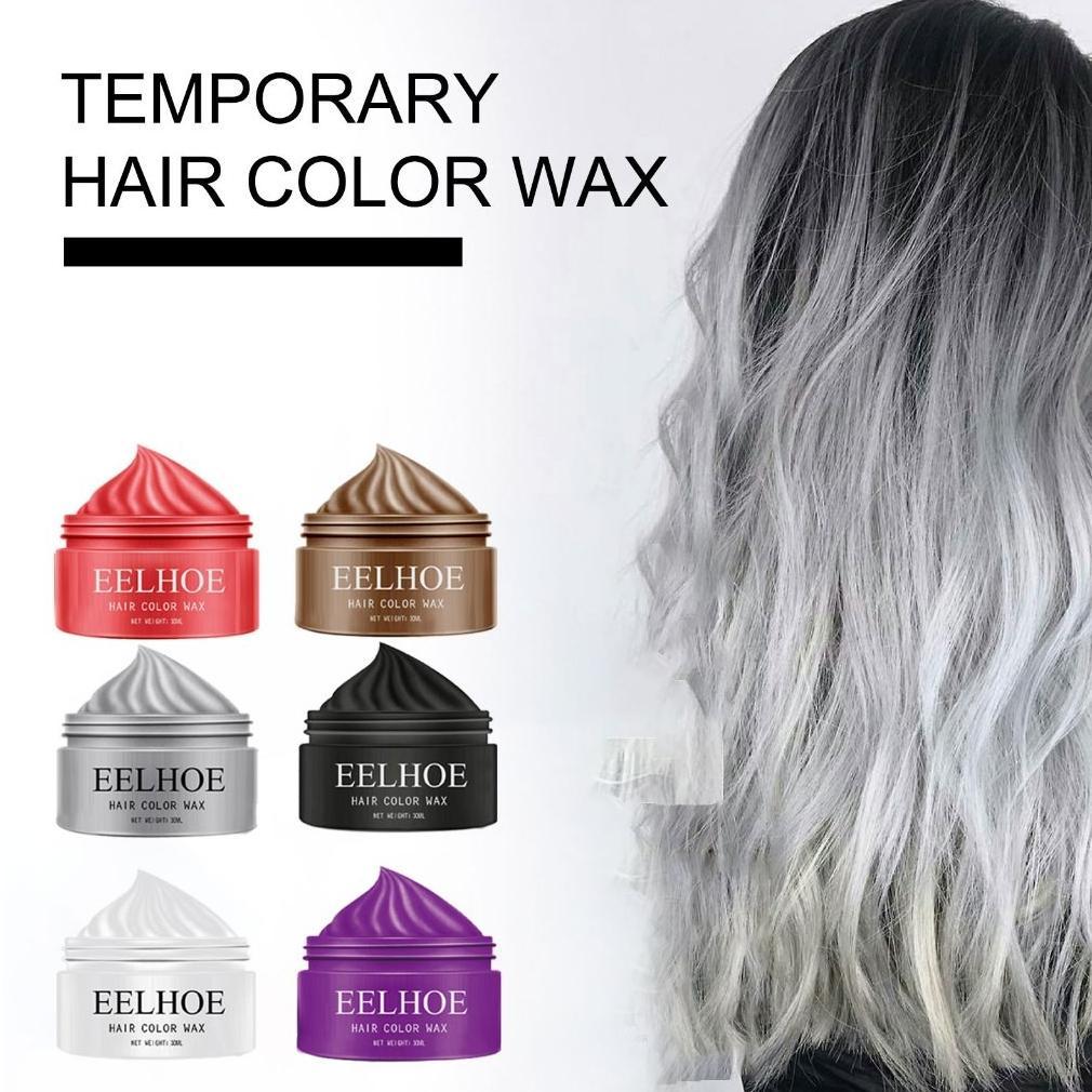 EELHOE Pomade Warna Pomade Clay Hair Wax Color 30ml Pewarna Rambut Sementara Abu-Abu/Alami Cover Uba