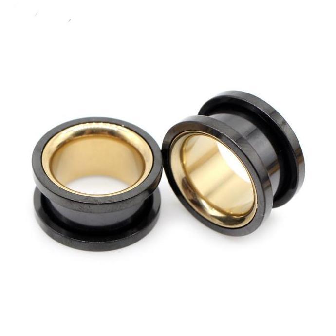 1PCS ( Bukan Sepasang ) Anting Smiple Hollow Stainless Steel Flared Ear Plugs Tunnel Expander Stretc