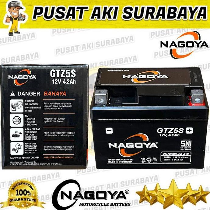 Promo PUSAT AKI SURABAYA SUPER NAGOYA GTZ5S ACCU MF KERING MOTOR MATIC BEAT Diskon