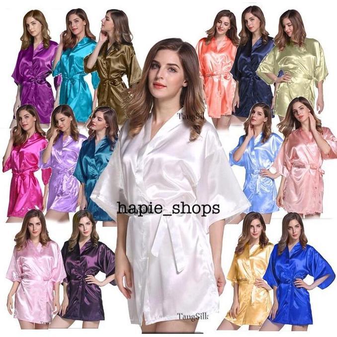 kimono bridesmaid/kimono tidur/kimono satin/kimono murah/baju tidur