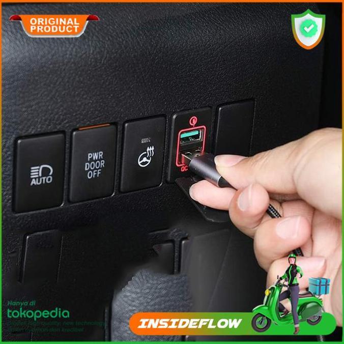 Fast Charging USB Charger Tanam Dashboard Mobil Nissan Toyota LED Dual Port 12V 24V FORSALE