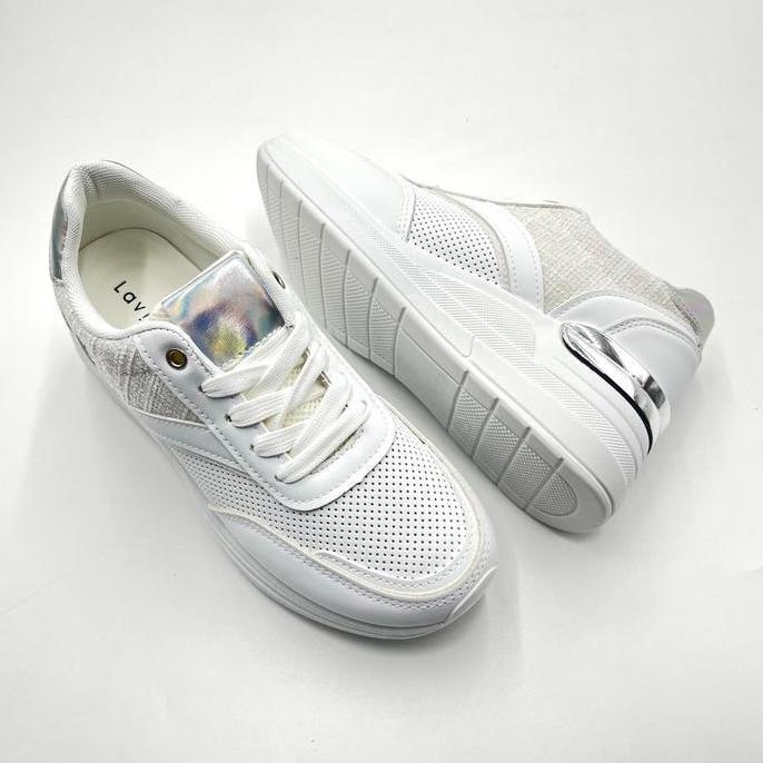 Laviola 4422 LSB - Sepatu Sneakers Casual Wanita Black dan White Shoes