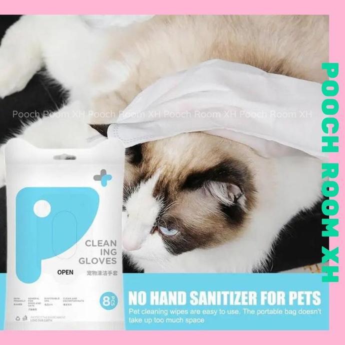 Pet Cleaning Gloves for Body Wipes/ Pet Gloves / Glove Grooming Hewan