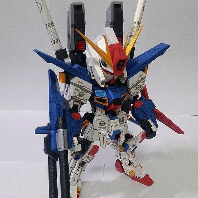 DIY Papercraft Pola Gundam SD MSZ-010 ZZ Gundam Kertas BC 160gsm (Kertas)