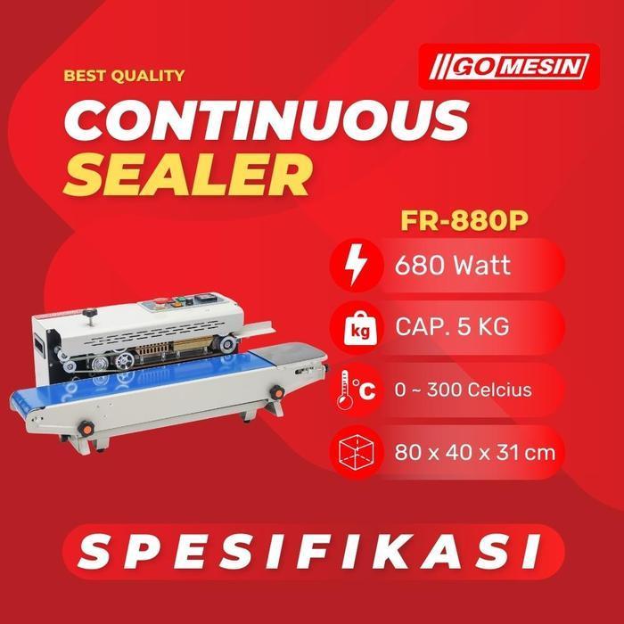 Fr 880 Mesin Continuous Band Sealer Sealer Otomatis