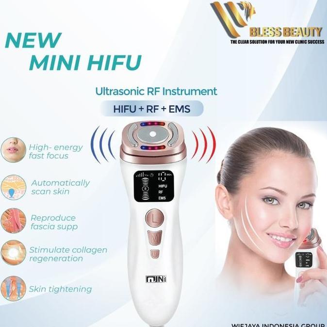 Perawatan Kecantikan Wajah New Mini Hifu 3in1 RF EMS Anti Aging Tirus Menyamarkan Kerutan Kantung Ma