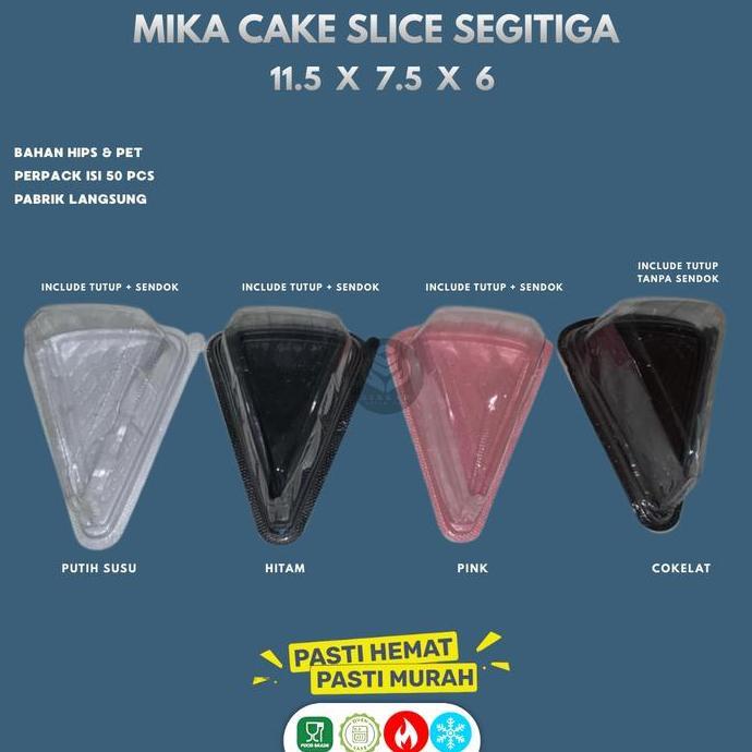 TERLARIS [50 SET] MIKA CAKE SEGITA HITAM PLUS SENDOK / MIKA KUE POTONG / CT SEGITA KECIL / MIKA SAND