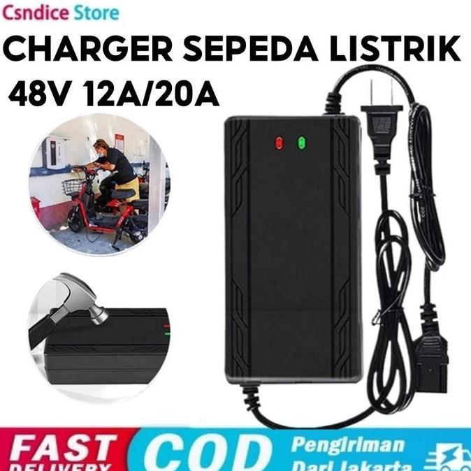 Promo Charger Sepeda Listrik 48V 12AH / 20AH Universal Charger Motor Listrik Baterai Selis Scooter E