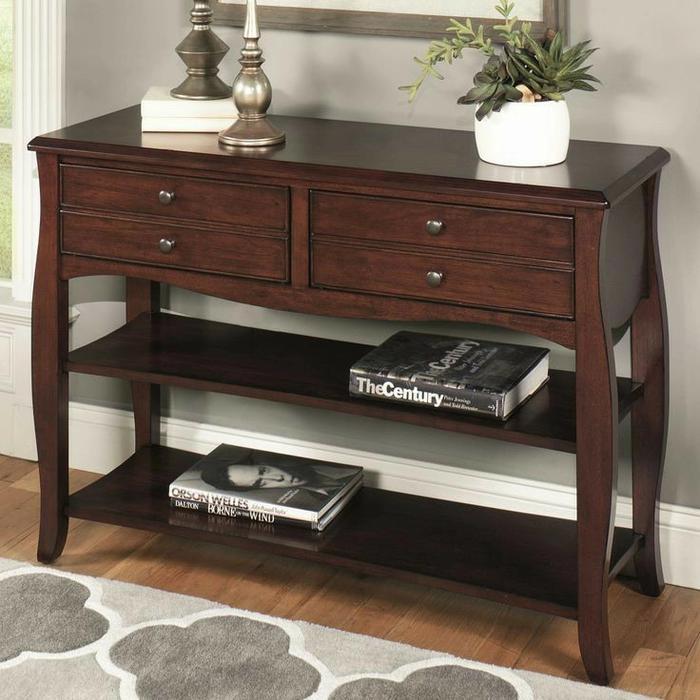 Meja Konsul Jati 2 Rak Kaki Garengan