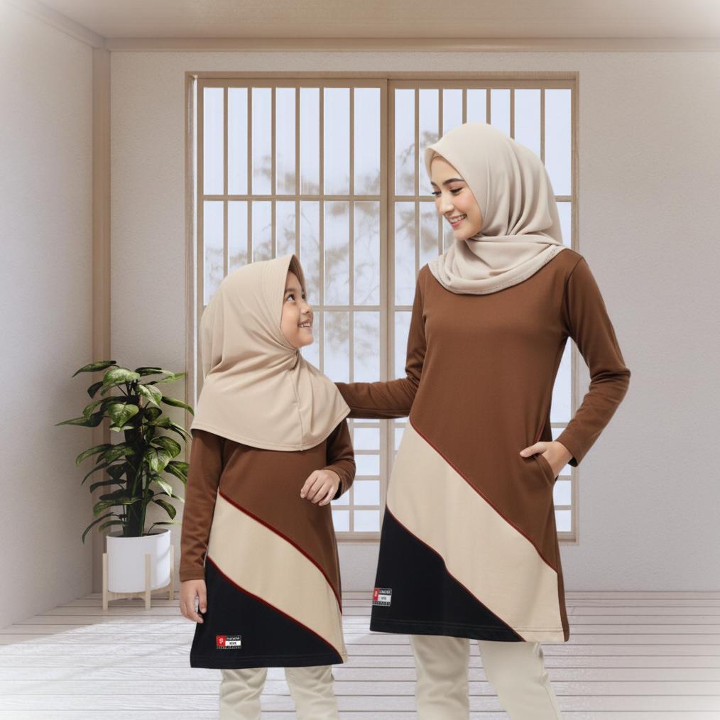 MARTARYNASTALL ARVIKIDS KAOS COUPLE KELUARGA BAJU KOKO TUNIK FAMILY SET MUSLIM KEMBARAN  KATUN COMBE