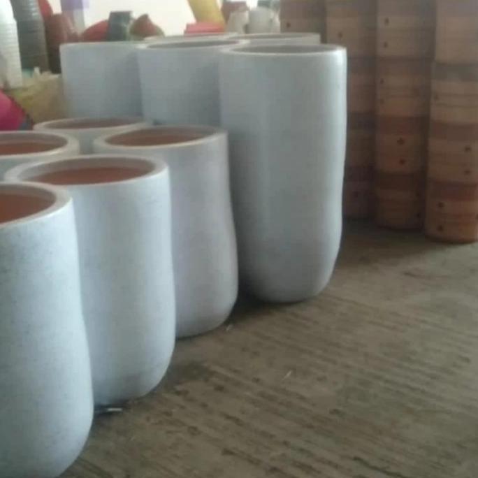 pot teracota kapsul white tinggi -+60cm