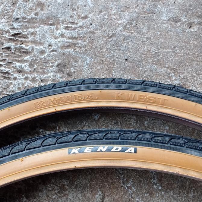 ban luar sepeda gravel 700c 700 x 32 32c 700x32 700x32c kenda kwest hitam gum tan wall k193