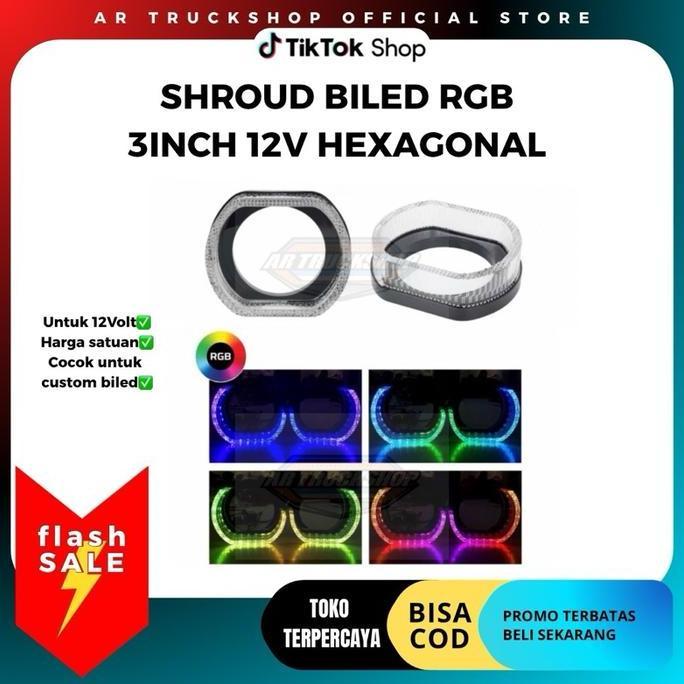 KANJALO Shroud Projector Biled 3Inch 12Volt Shroud Hexagonal