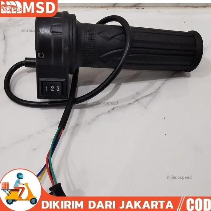 NEZGEFIG Gas Sepeda Listrik 3 Speed Universal / Handle Grip Gas Sepeda Listrik Konversi Sepeda Elekt