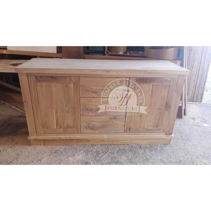 bufet minimalis pendek, bufet jati, mebel jepara