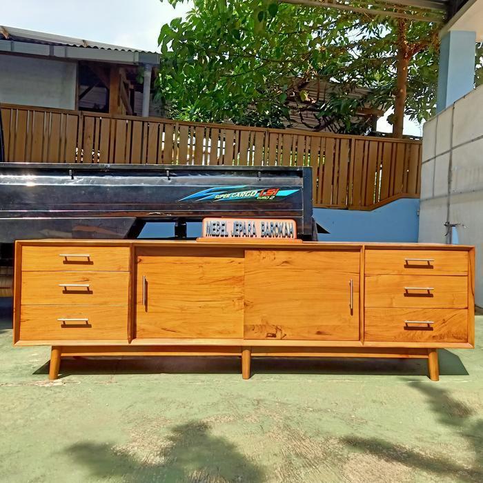 meja bufet tv jati, meja bufet tv panjang 2 meter kayu jati