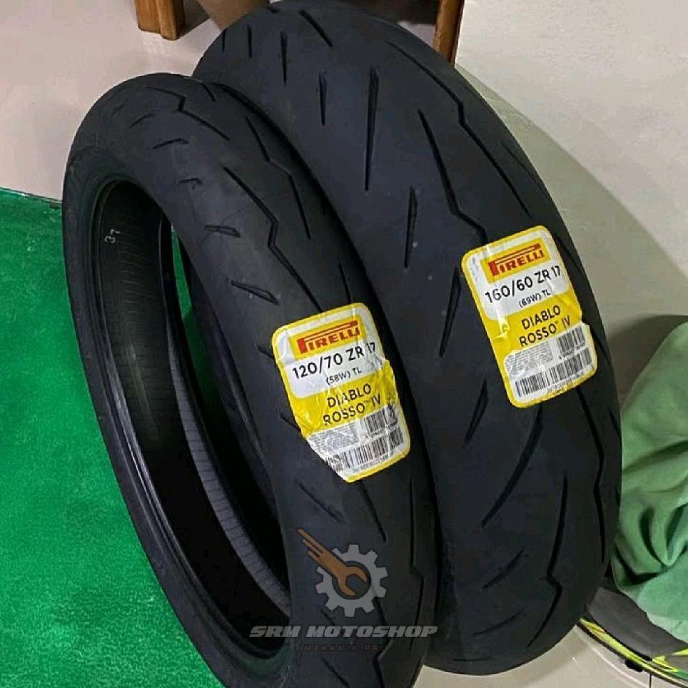 Set Ban Pirelli 120/70-17 & 160/60-17 Diablo Rosso IV Radial Tipe Tubeles