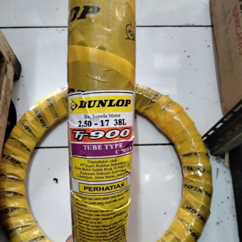 BAN DUNLOP TT900 250-17 TUBE TYPE BAN LUAR MOTOR BEBEK TUBETYPE DEPAN BELAKANG 2.50 70/90 RING 17 HO