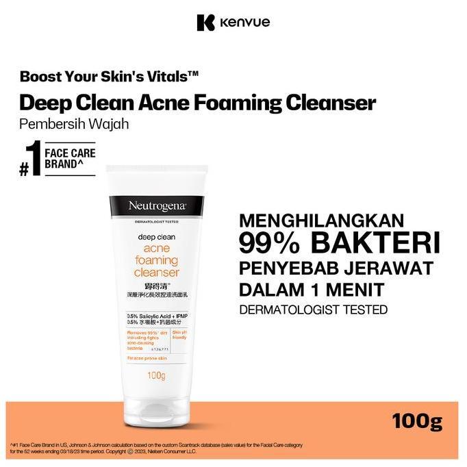 SUPER DEAL - NEUTROGENA Deep Clean Acne Foaming Cleanser 100gr -  Cleanser Wajah - Membersihkan Koto