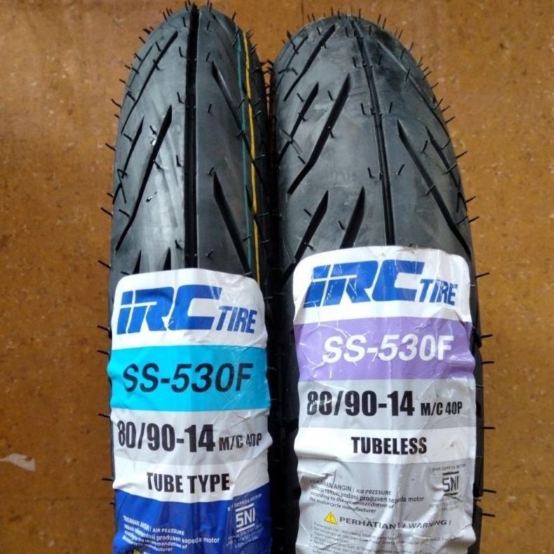 Ban Luar IRC 80/90 Ring 14 SS-530F Ban Depan Motor Matic Beat Vario Scoopy Mio TT TL Tube Type Tubel