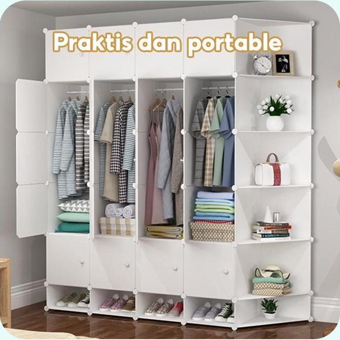 EFLUDOP Lemari Plastik / Lemari Sekat / Lemari Pakaian / Lemari Baju / Lemari Multifungsi / Kotak St