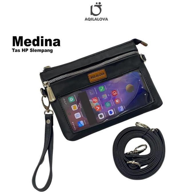 AQILALOVA Medina Tas Dompet HP Wanita Selempang Multifungsi Touch Screen