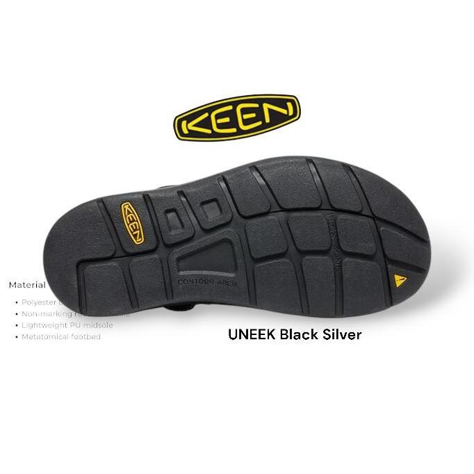 Ready Sneakers Sandal Shoes  Keen UNEEK Black Silver Mens