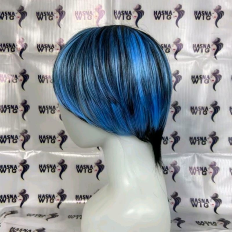 Wig Pria Korea Rambut Pendek Model Highlight Keren