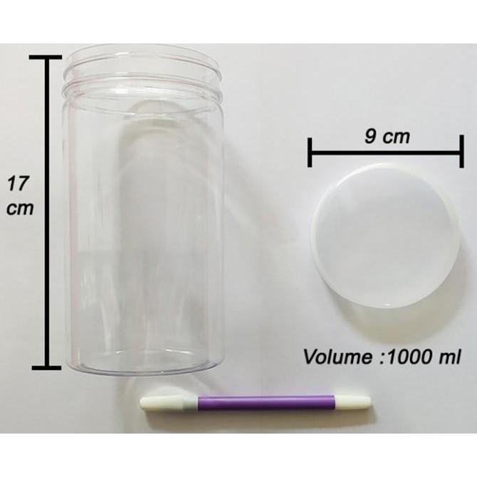 Toples Jar Toples Plastik PET Toples Botol Plastik Bening 1000 ml