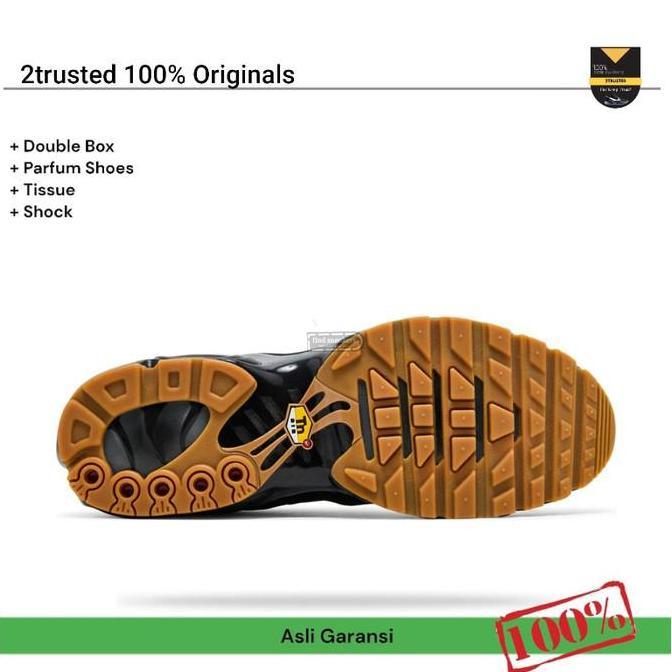Ready Sepatu Sneakers Pria NIKE AIR MAX PLUS TN BLACK LIGHT GUM ORIGINAL BNIB TrustedGuarantee