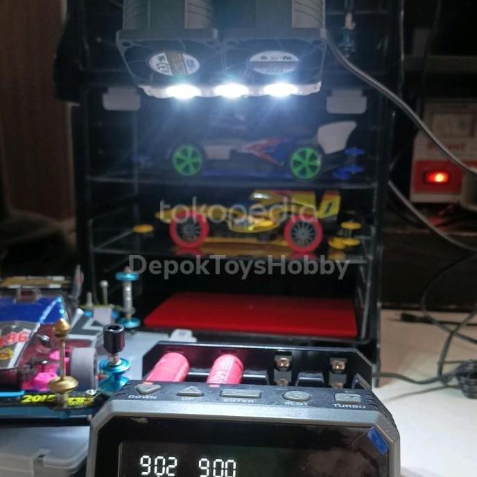 Kipas paddock fan charger tamiya dengan Lampu LED + Saklar