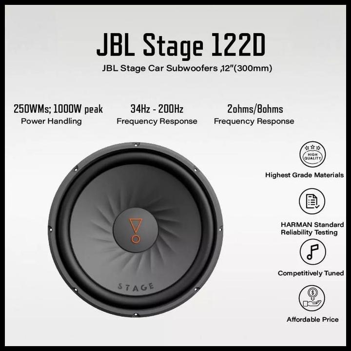 GRATIS ONGKIR SUBWOOFER 12INCH JBL STAGE 122D / SUBWOOFER DOUBLE COIL JBL 12 INCH 
