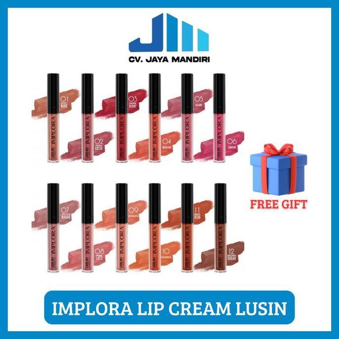 PROMO - Lip Cream Implora GRATIS HADIAH | 1 Box (1 LUSIN) 12Pcs Lip cream Implora Urban Matte/LEBIH 
