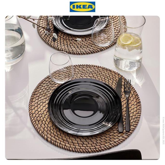 IKEA NATBARB Piring Makan Hitam 24cm Peralatan