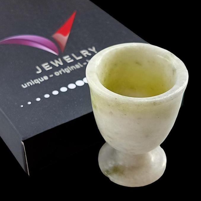 Gelas Cangkir Batu Giok China Asli -Vee Barang Antik Jadeite Jade Cina