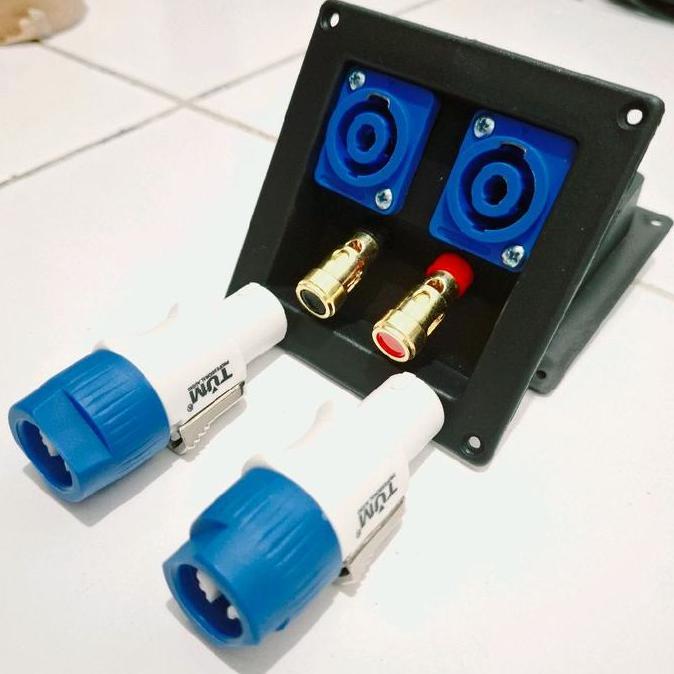 ZHAMBIRE 1 SET Terminal Speaker 2in1 binding post Gold pencet soket spikon+Jek spikon tum 2 pcs