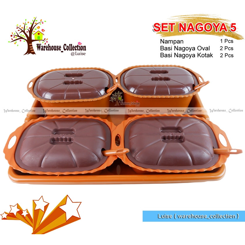 Nampan + Basi Nagoya Tutup+ Sendok/Nampan Coklat /Basi Coklat/Paket Murah /Set Prasmanan