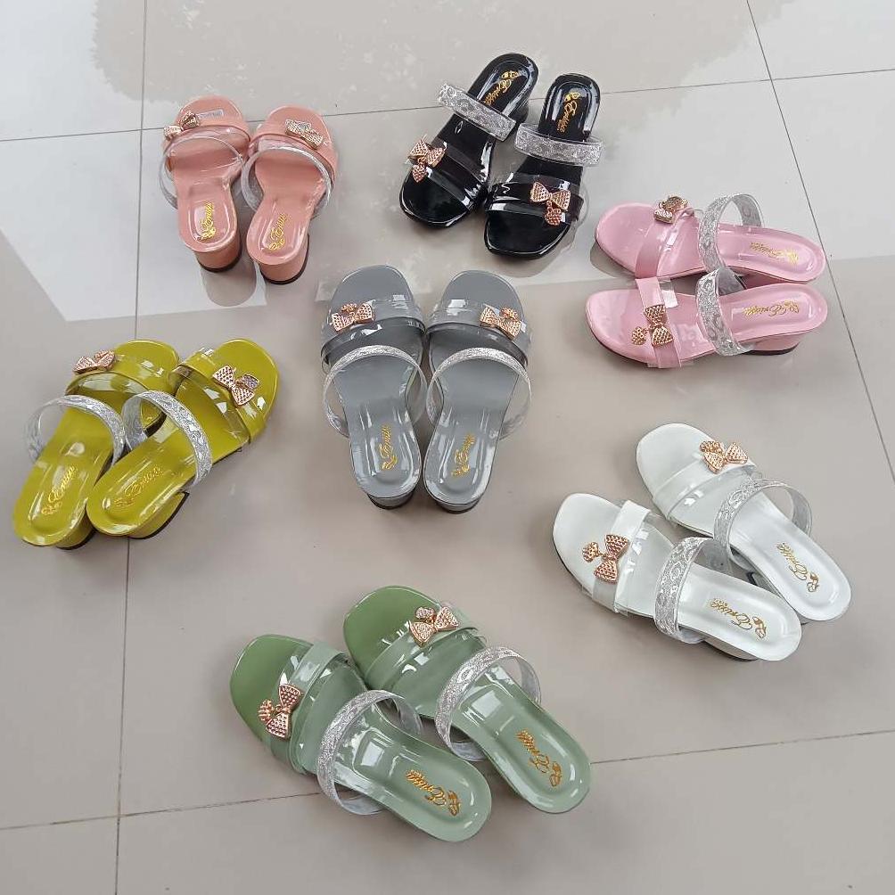 DISKON SANDAL ANAK WANITA HAK RENDAH KULIT SINTETIS