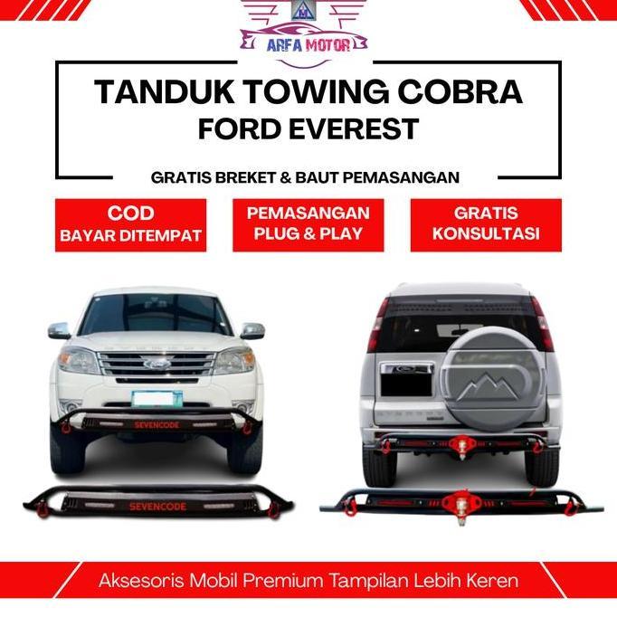 Paket Tanduk Depan Belakang Ford Everest Model Cobra Besi Sevencode