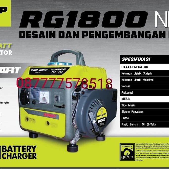Ready Genset Pro Quip  RG 1800 # Genset Mini Portable Pro Quip 850 Watt
