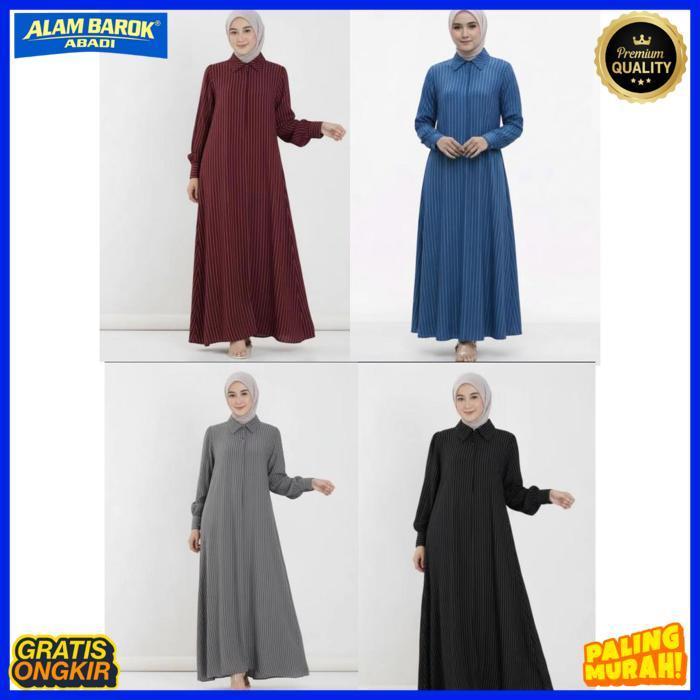 Exclusive Baju Gamis Motif Salur Resleting Gamis Terbaru 2026 Model Terbaru Jumbo