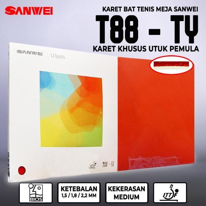 Karet Bat Tenis Meja Pingpong Sanwei T88 YJ Karet Semi Lengket Tacky