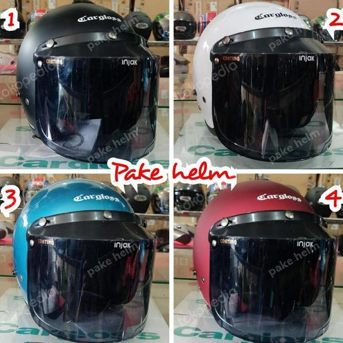 HELM BOGO HELM CARGLOSS RETRO + KACA BOGO HELM CARGLOS