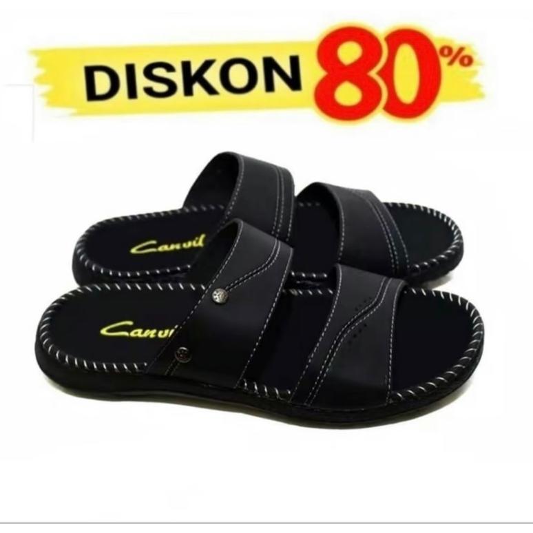 DISKON SANDAL KULIT PRIA/ SENDAL PRIA / SANDAL SLIDE / SANDAL KULIT / SANDAL SELOP / SANDAL CASUAL P