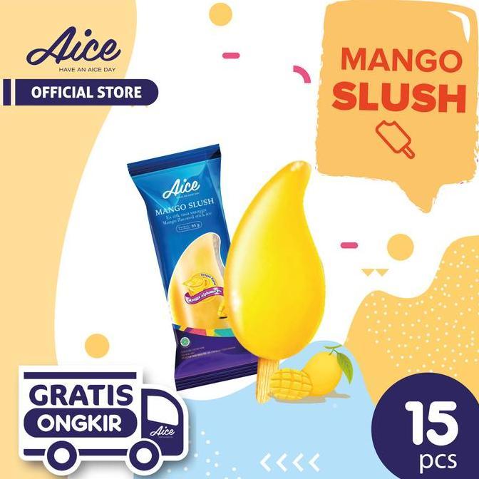 Paket Aice Ice Cream Mango Slush Es Krim (isi 15 pcs)
